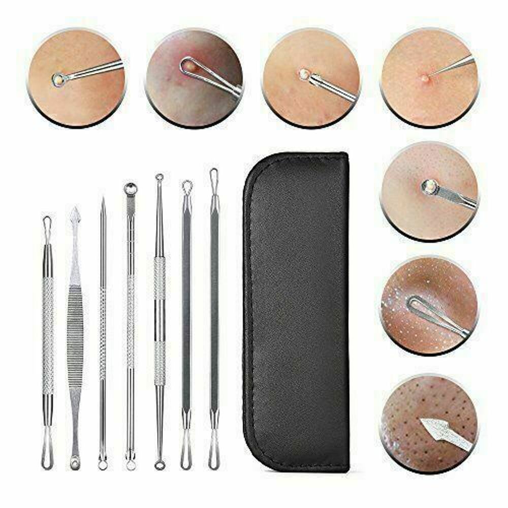 Acne Needle Blackhead Remover Pimple Blemish Comedone Extractor 7 Pcs Tool Kit